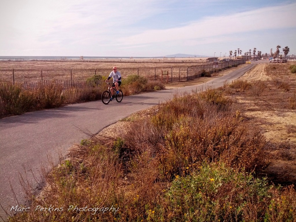 The paved connector that links the Huntington State Beach bike trail with the Santa Ana River Trail.