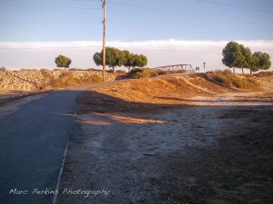 The (rather hard to find) entrance to SART at LeBard Park connects to a street at the end of Cynthia Drive.