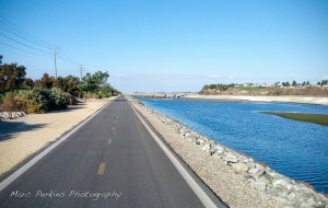 The Santa Ana River Trail between Victoria/Hamilton and the beach is beautiful at high tide.