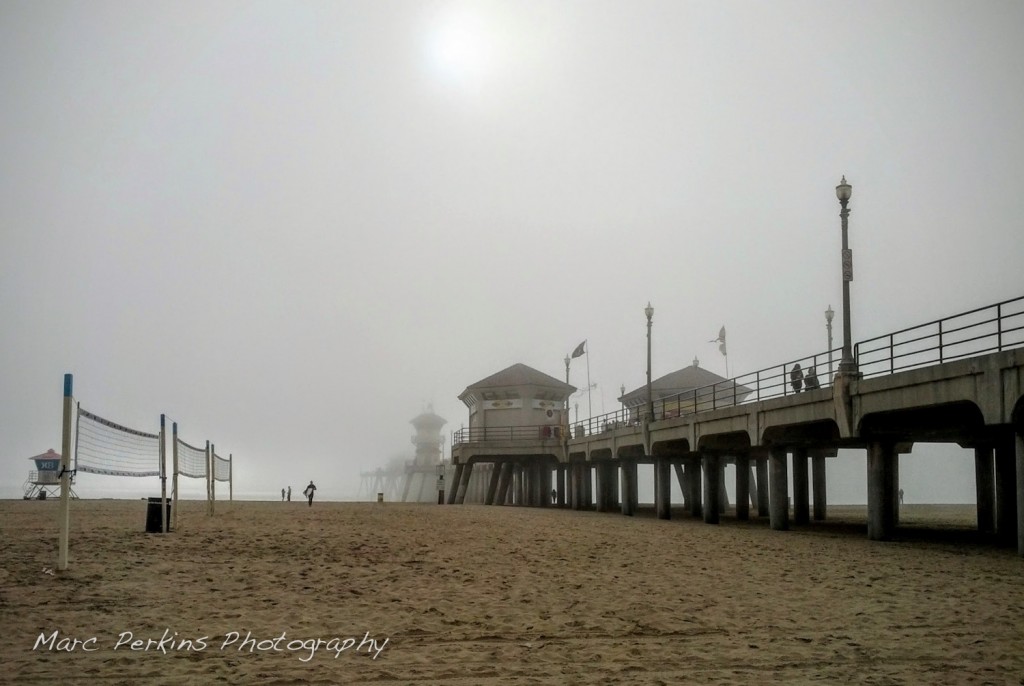 Fog at the Huntington Beach Pier.