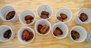 Cups of giant dates at the Tour de Palm Springs SAG stops.