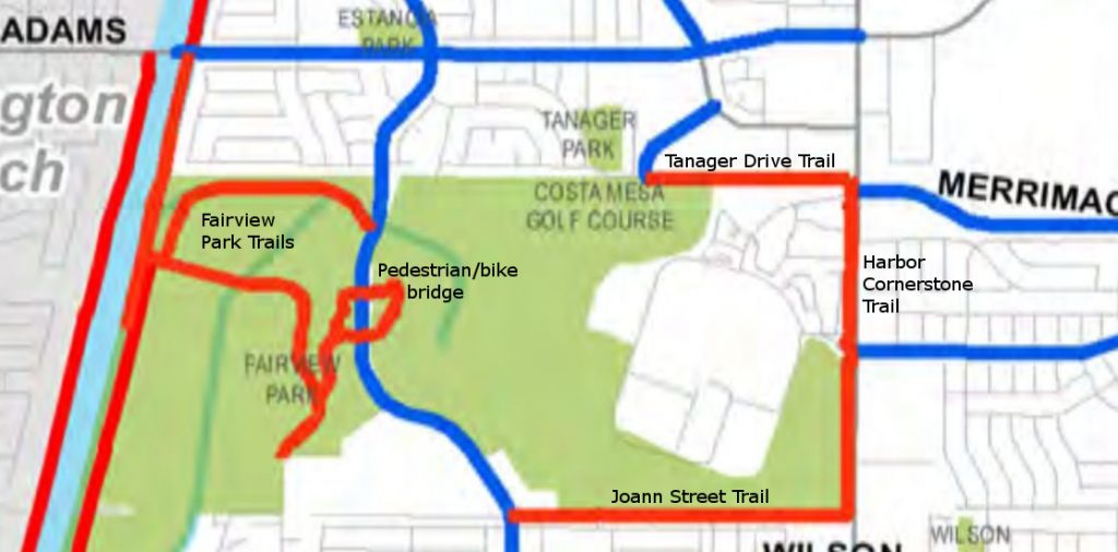 map of costa mesa bike facilities