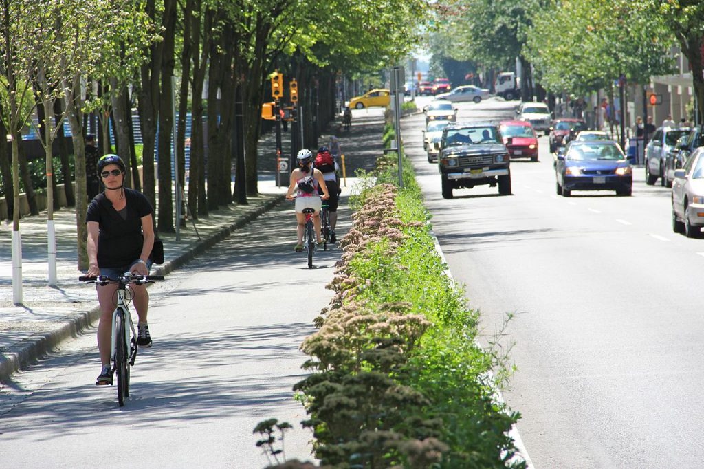 Protected bikeway.