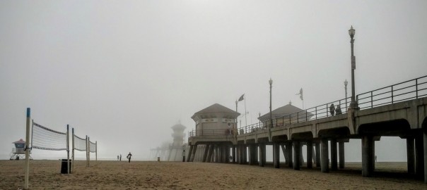 Fog at the Huntington Beach Pier.